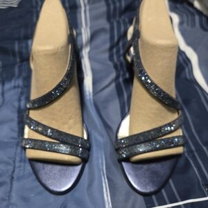 Naturalizer Glittering Blue Strappy Heels
